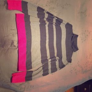 Cashmere blend turtleneck sweater, grey stripes